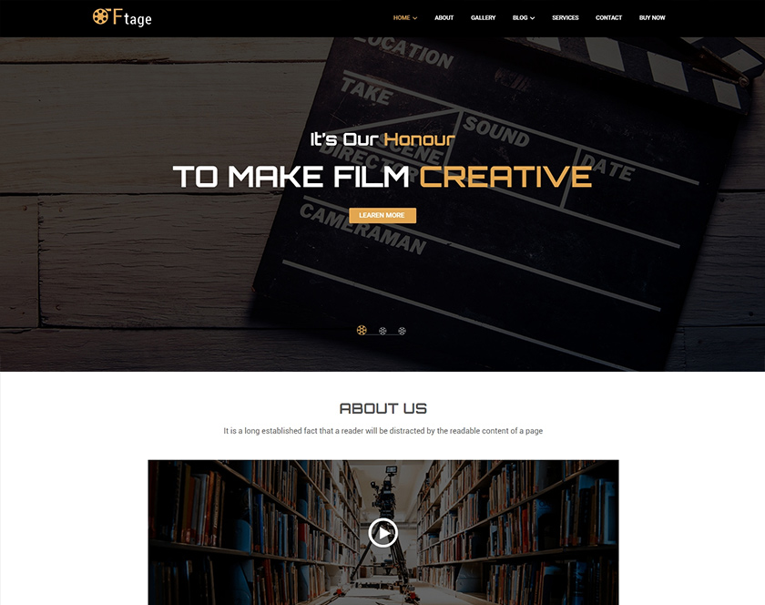 Ftage - Movie Film Marketing WordPress Theme