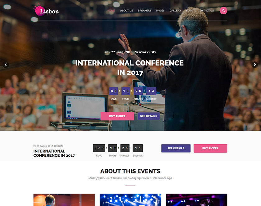 lisbon - Conference & Event WordPress Theme