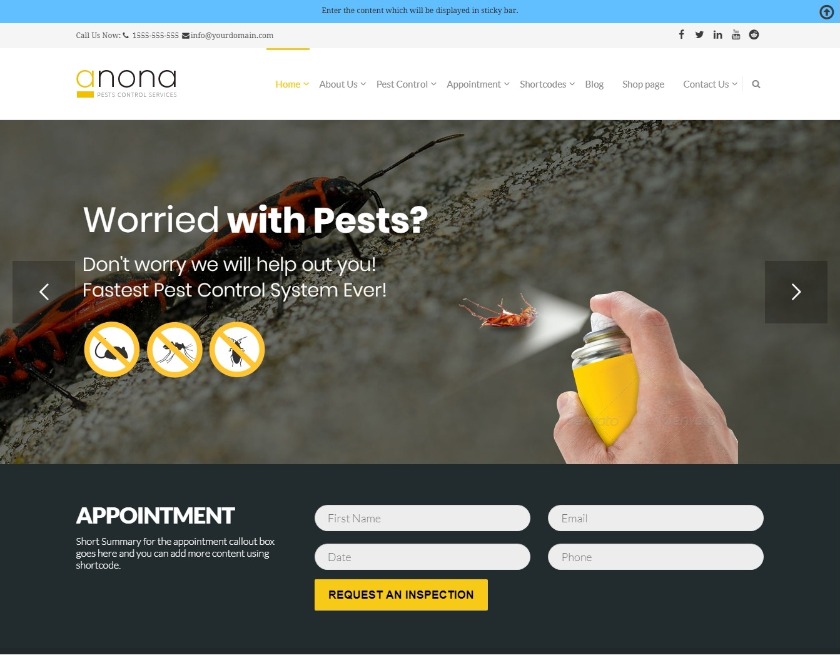 Anona Pest Control Service Provider WordPress Theme