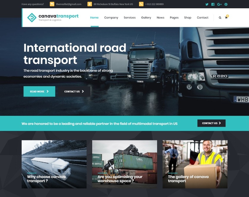 Canava Logistic, Transportation Organizations WordPress Theme