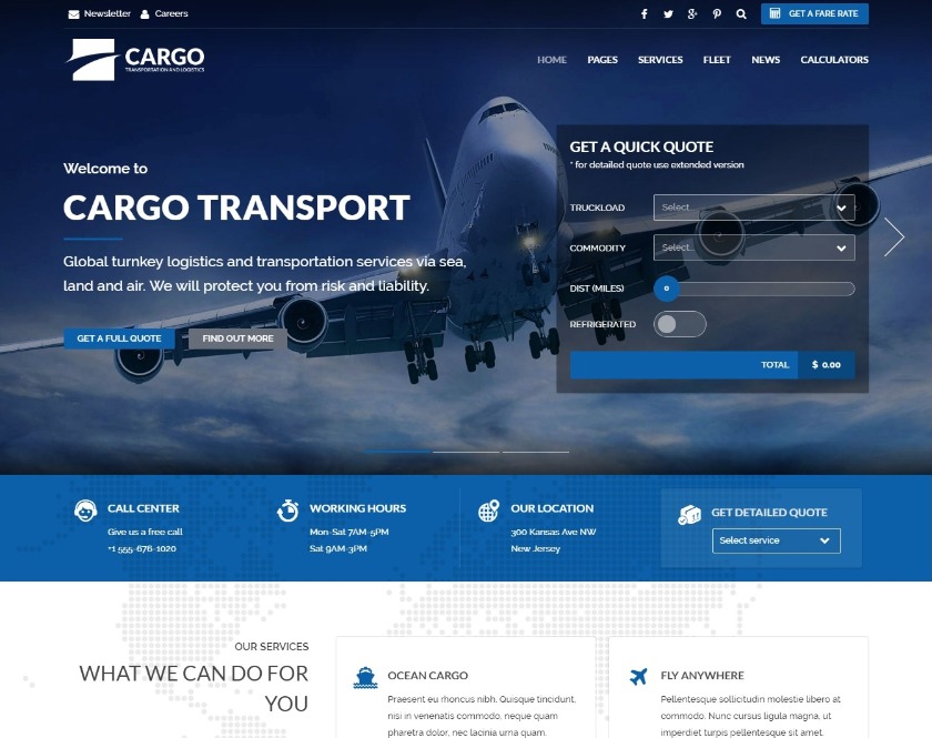 Cargo WordPress Theme For Transport & Logistics Company