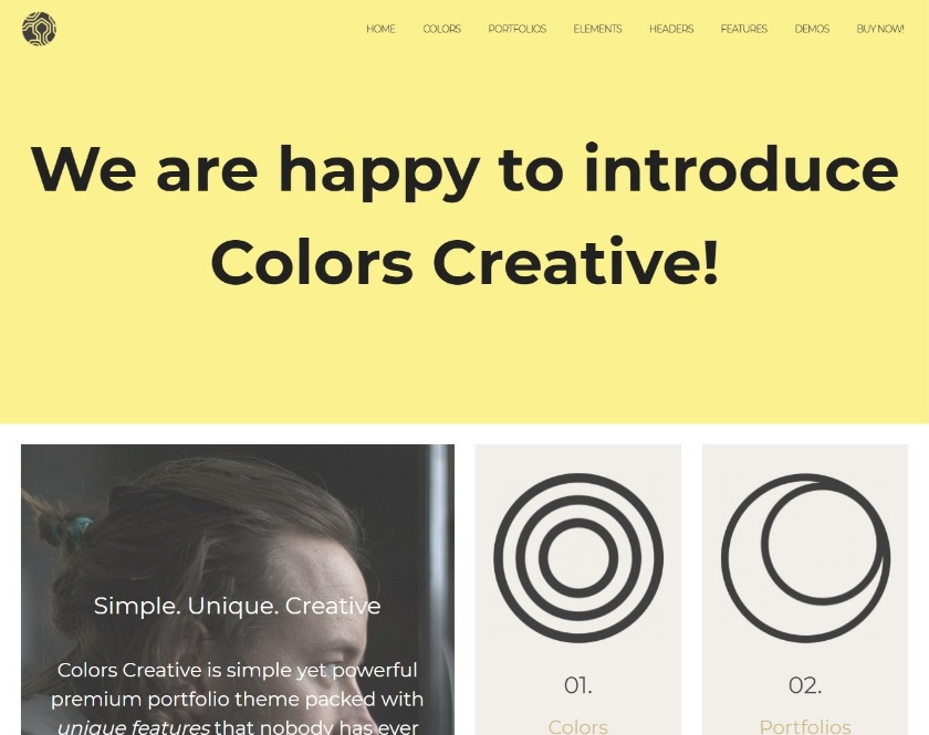 Colors Creative Portfolio WordPress Theme