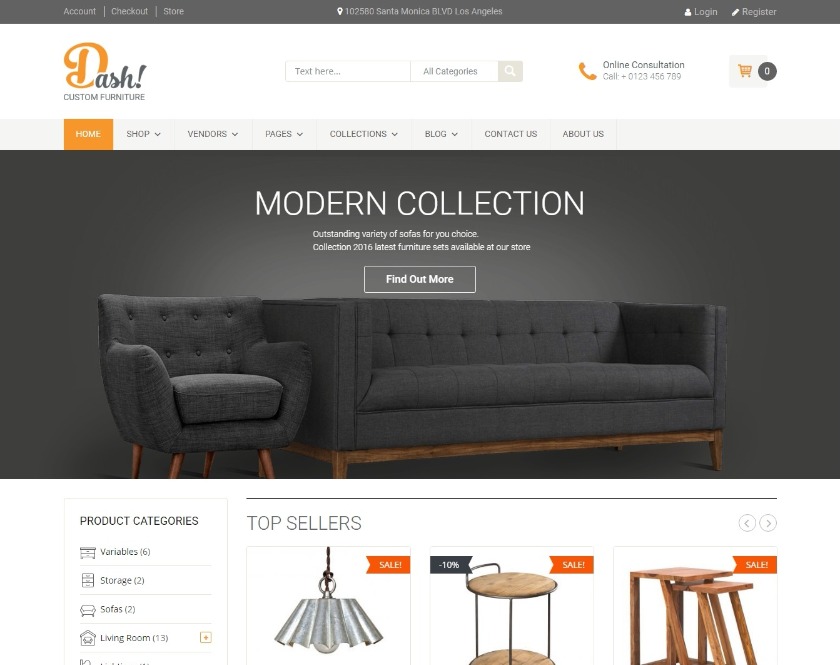 Dash Furniture WordPressWooCommerce Theme