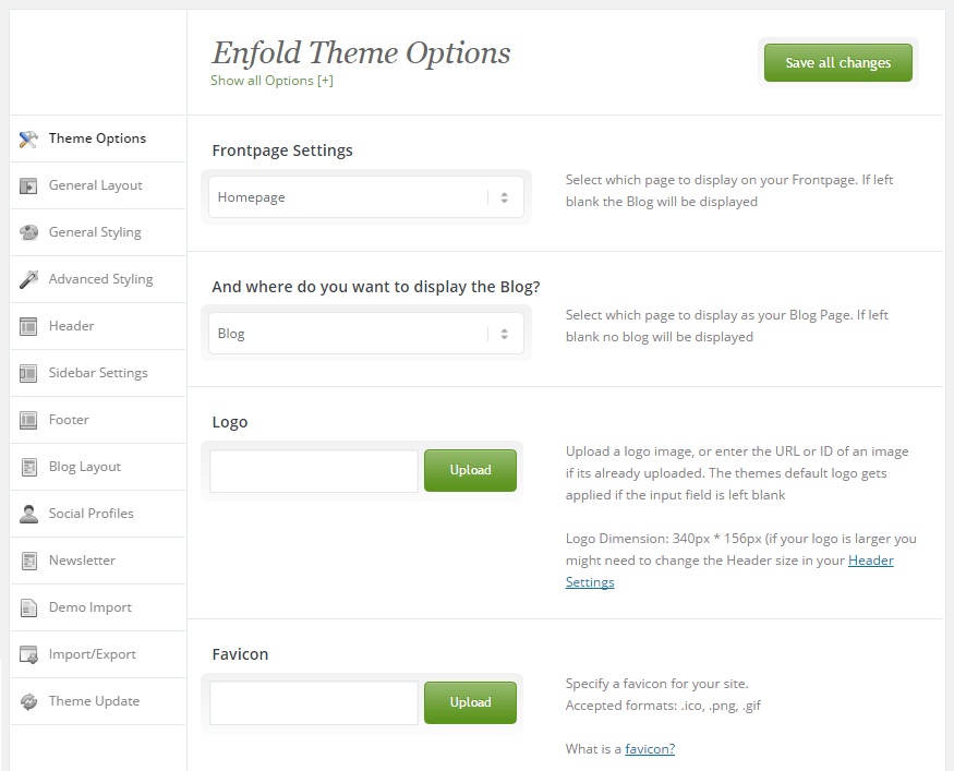 Enfold-Theme-Options layout