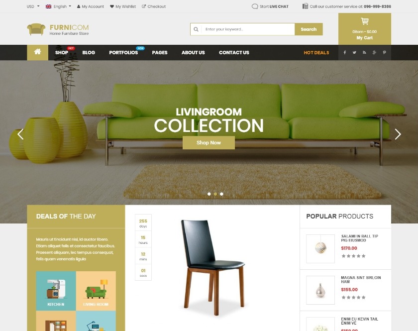 Furnicom Furniture Store WordPress Theme
