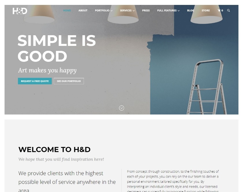 H&D Interior Design WordPress Theme