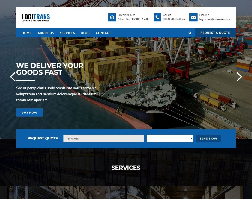 LogiTrans Logistic and Transportation WordPress Theme