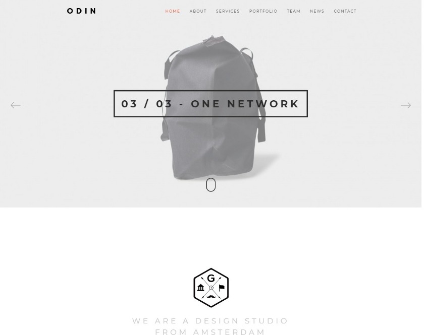 ODIN Multi-Concept-Single Page WordPress Theme