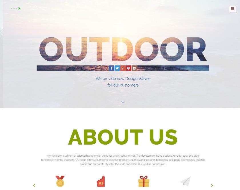 Outdoor One Page WordPress Theme