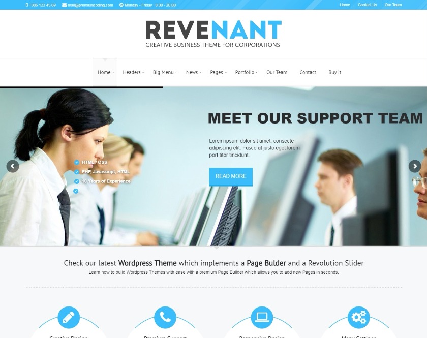 Revenant premium responsive Business WordPress Theme