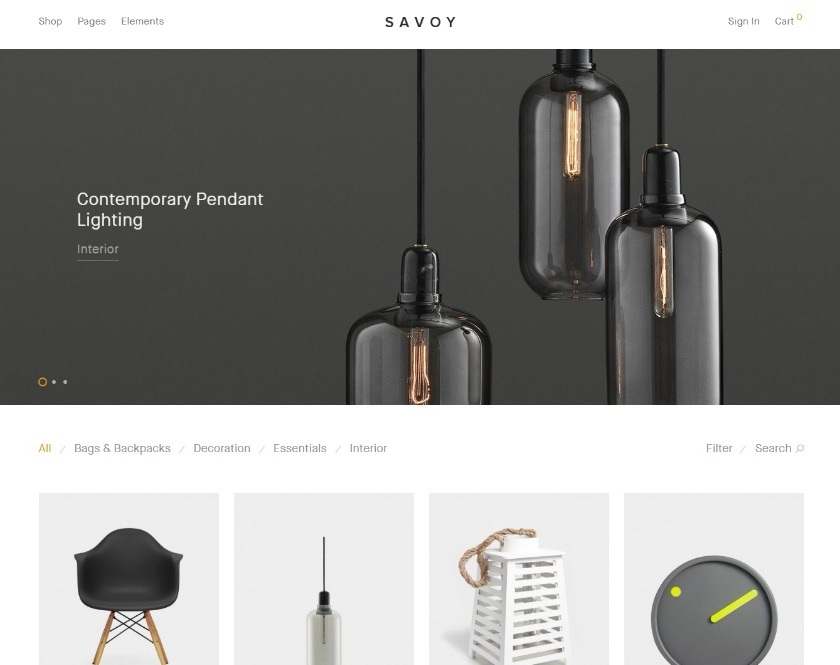 Savoy AJAX WooCommerce WordPress Theme