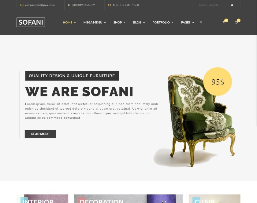 Sofani Furniture Store WordPress Theme