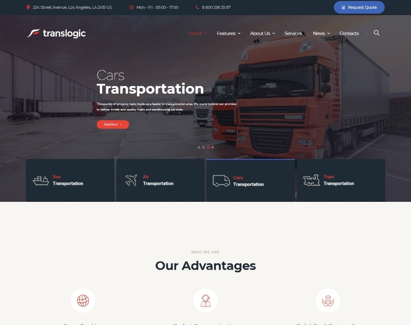 Translogic Logistics WordPress Theme