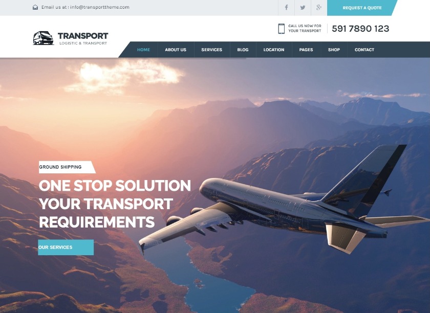 Transport Responsive WordPress Theme for Transportation and Warehouse