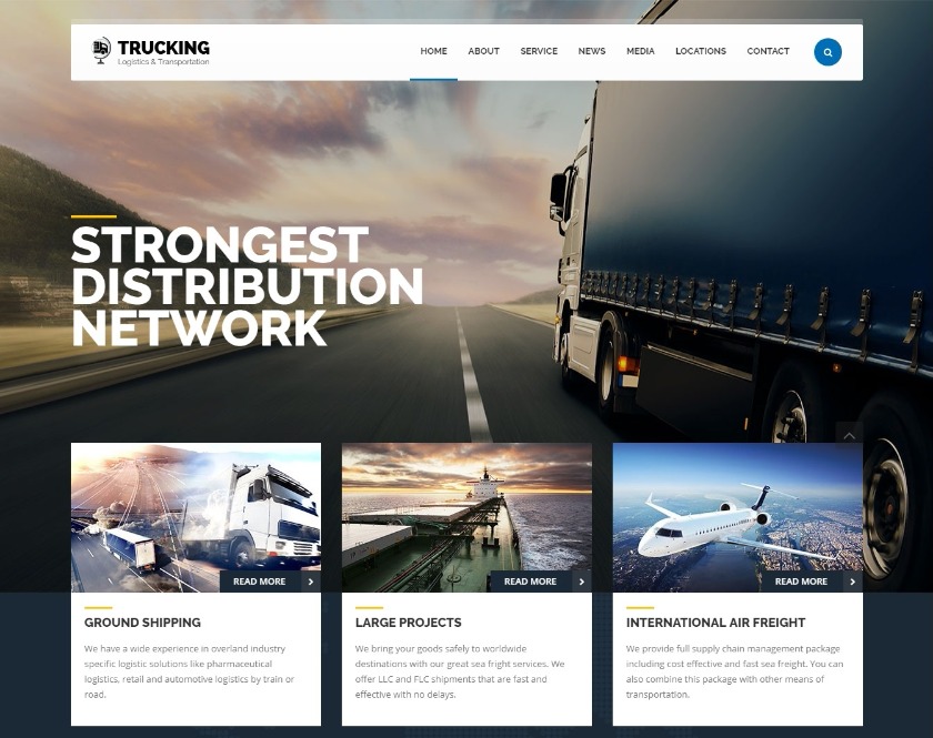 Trucking Best Logistics and Transportation WordPress Theme