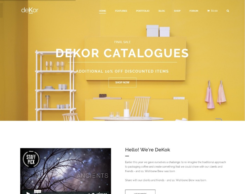 deKor Interior Adornment and Design WordPress Theme
