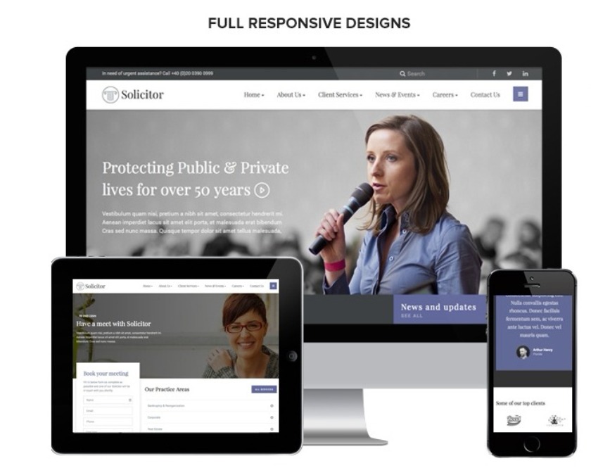 Solicitor Law Business Responsive WordPress Theme