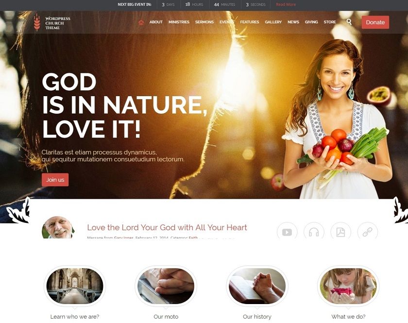 Church and Event - WordPress Theme for Holy places and Events