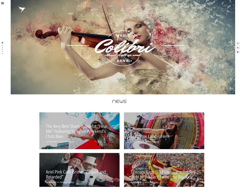 Colibri - WordPress Theme for Occupied Performers