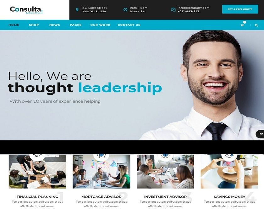 Consulta - Ideal Fund, Counseling and Business WordPress Theme