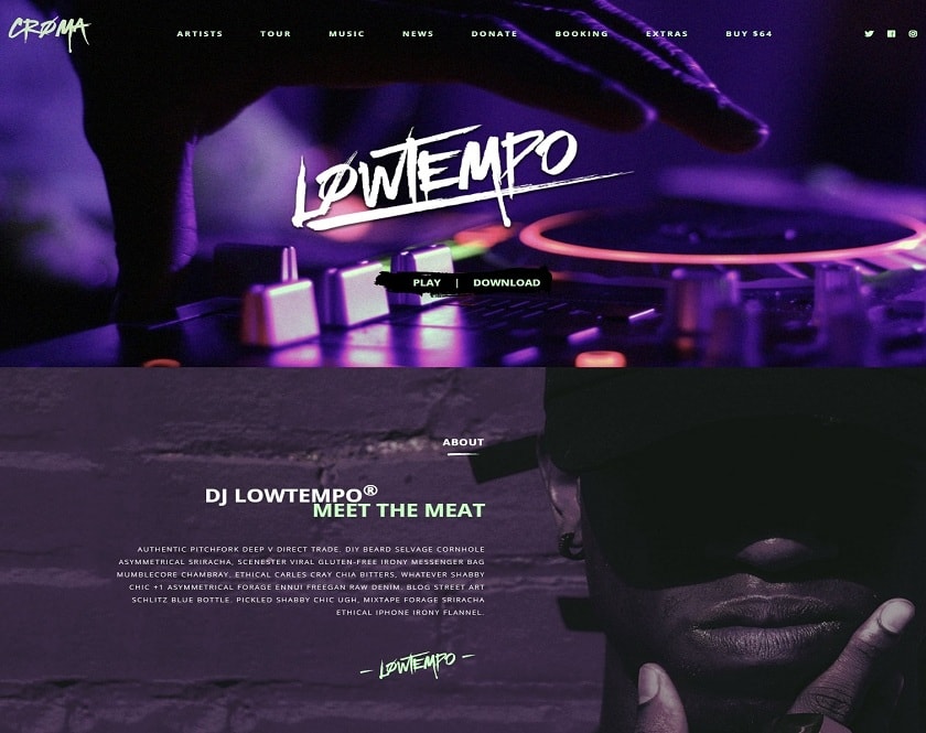 Croma - Responsive Music WordPress Theme