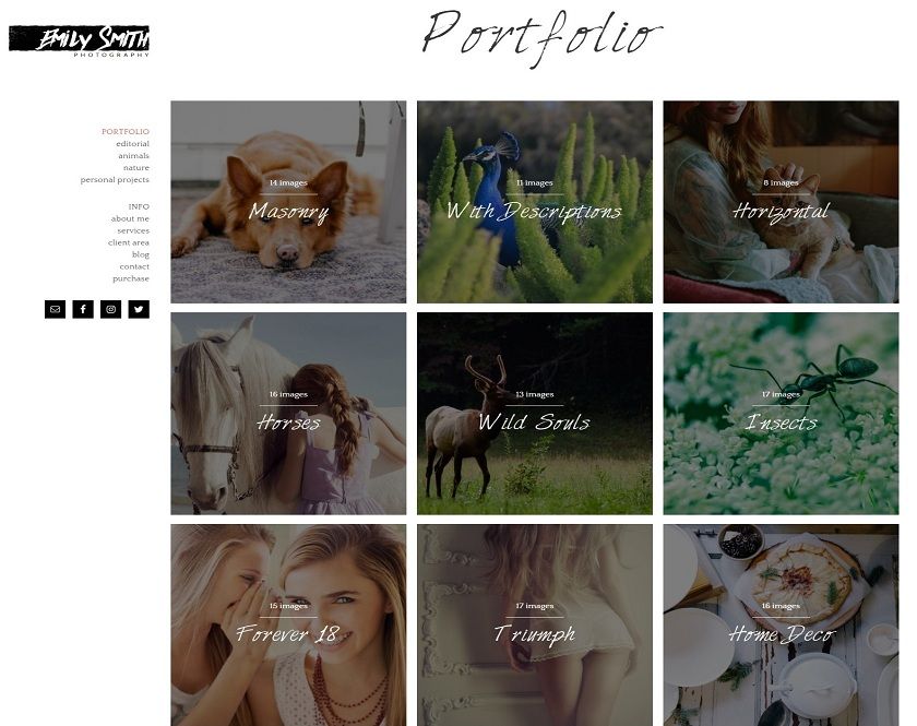 Emily - Portfolio  WordPress theme intended for Photographers 