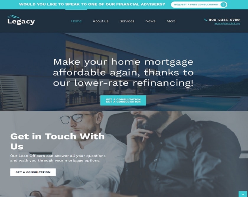 Legacy - state and Mortgage WordPress Theme