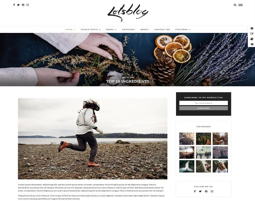 Lets Blog - Wordpress theme for Blog and Magazine site
