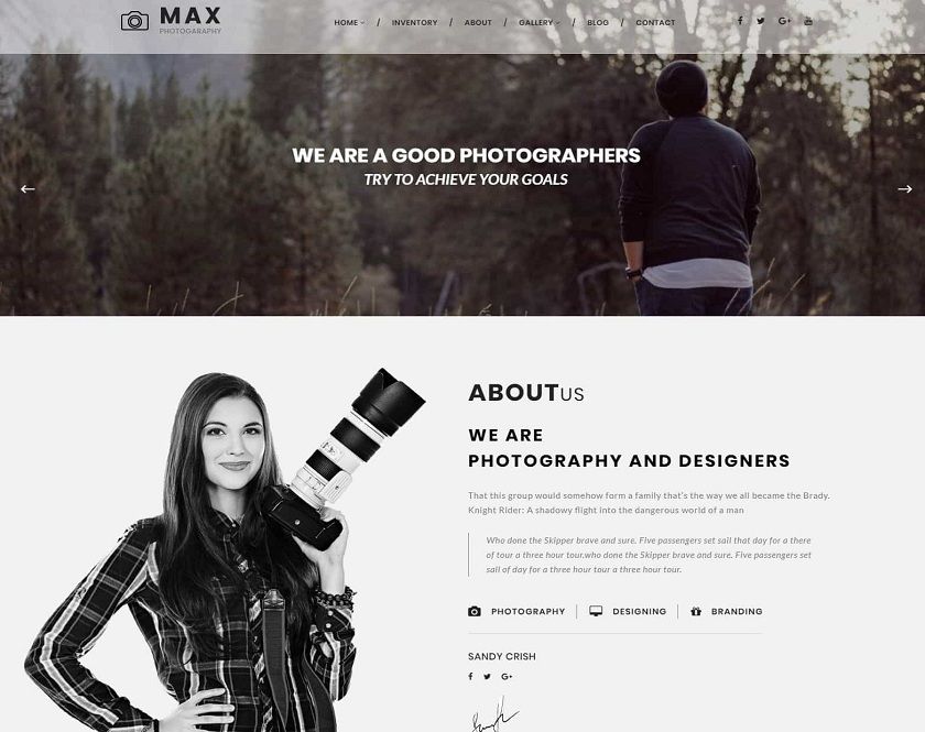 Max Photography - Imaginative WordPress Theme for Photographers