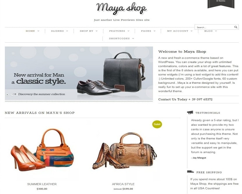 MayaShop - A Flexible Responsive e-Commerce Theme