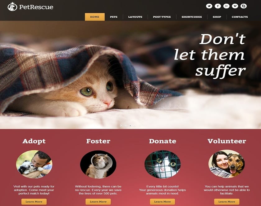 Pet Rescue - Innovative WordPress Theme
