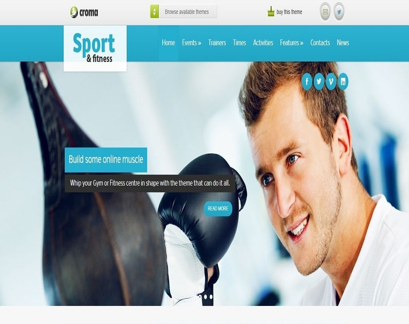 Sport and Fitness - WordPress Theme is perfect for Exercise centers and Wellness clubs
