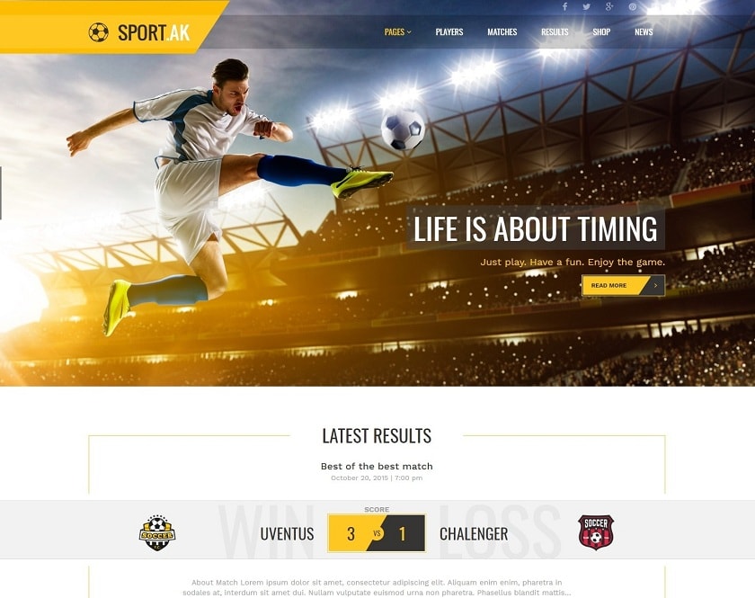 SportAK - WordPress Sports Theme