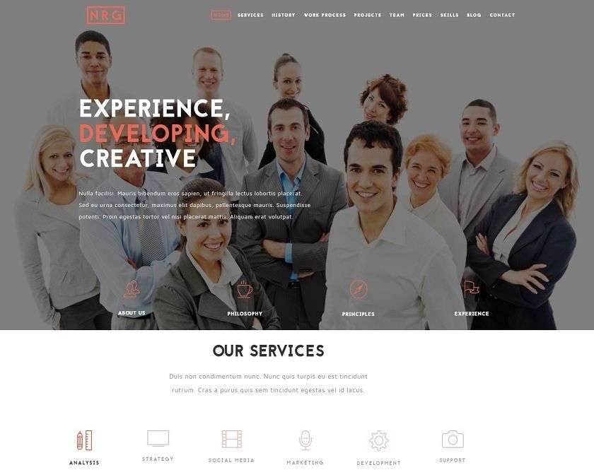 The business - One page, Multipurpose and Retina WordPress Theme